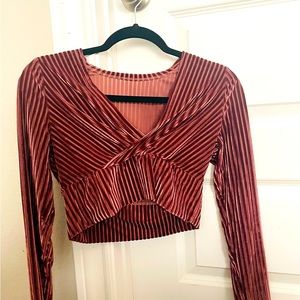 Shein Velvet crop top